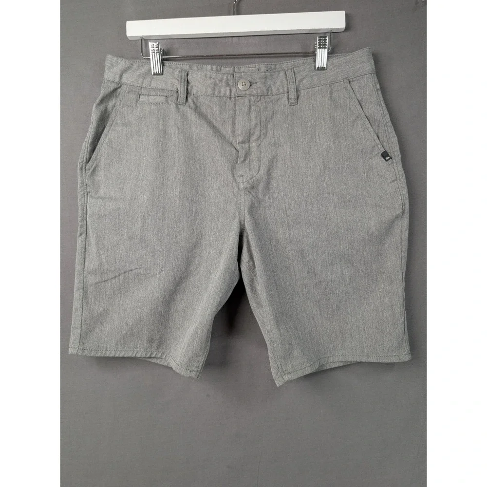 Quiksilver Mens Straight Fit Hybrid Shorts Heather Gray Size 34